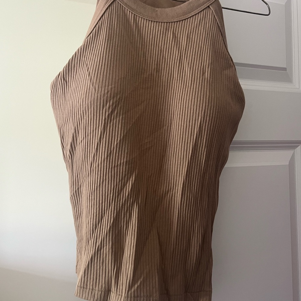 Uniqlo Brown Ribbed Tank Top